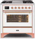 White Dual Fuel Natural Gas Range V8564