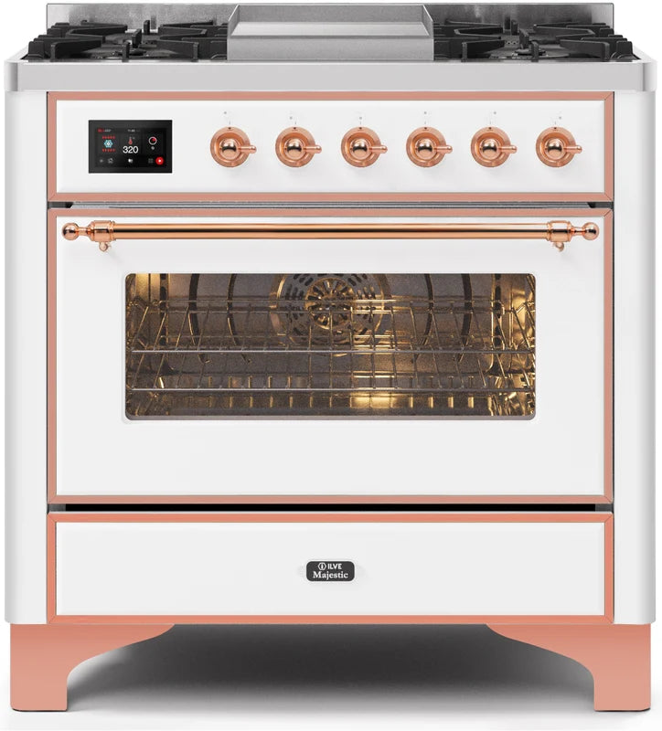 White Dual Fuel Natural Gas Range V8564
