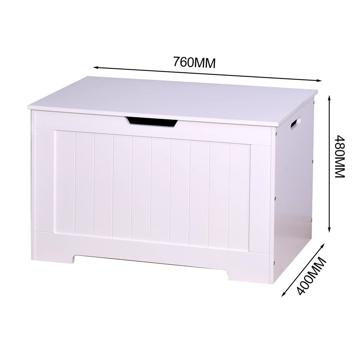 White Lift Top Storage Bench with Safety Hinge B508