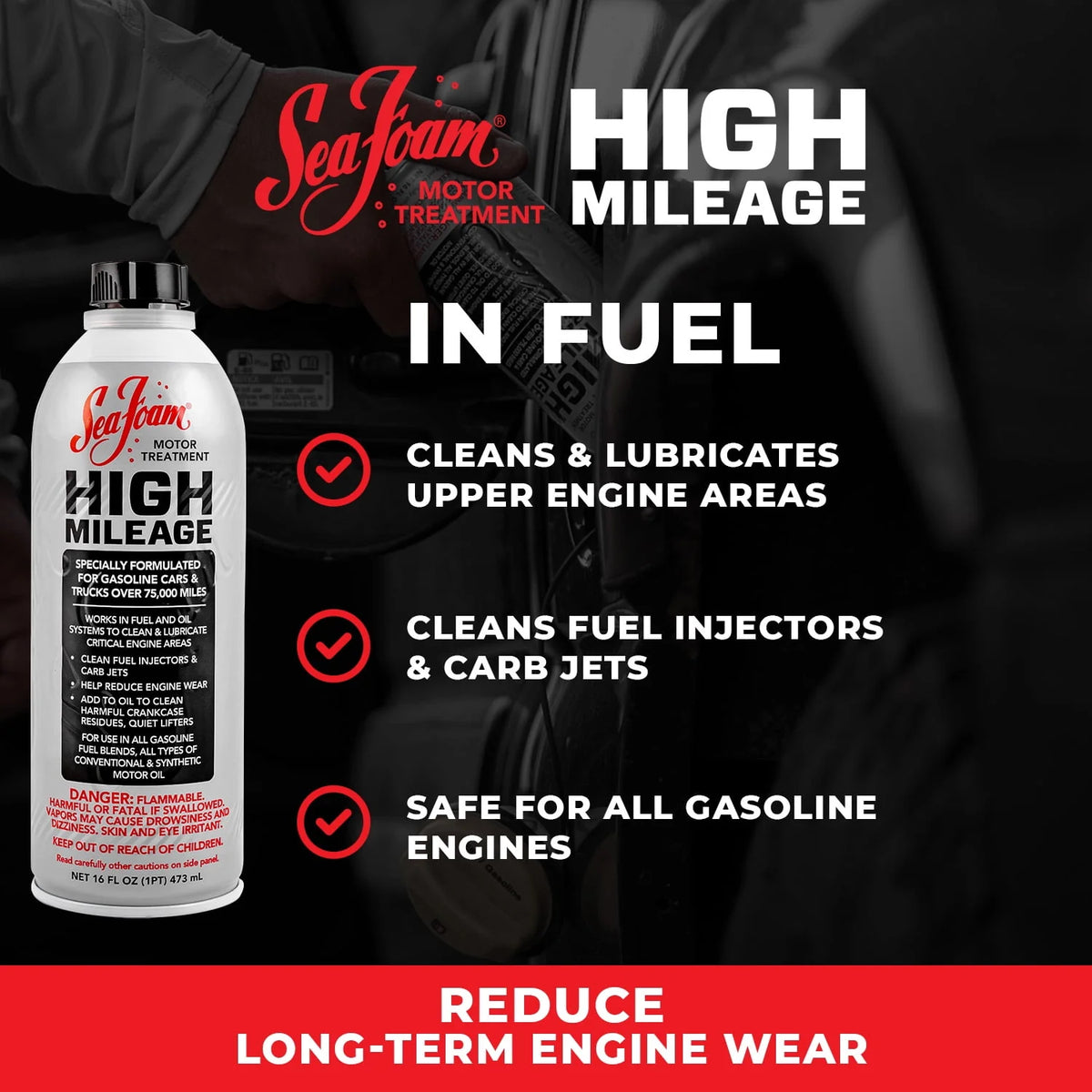 High Mileage Motor Treatment Additive, 16 oz O485