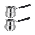 900ml Hammered Stainless Steel Turkish Coffee Pot with Handle P42762