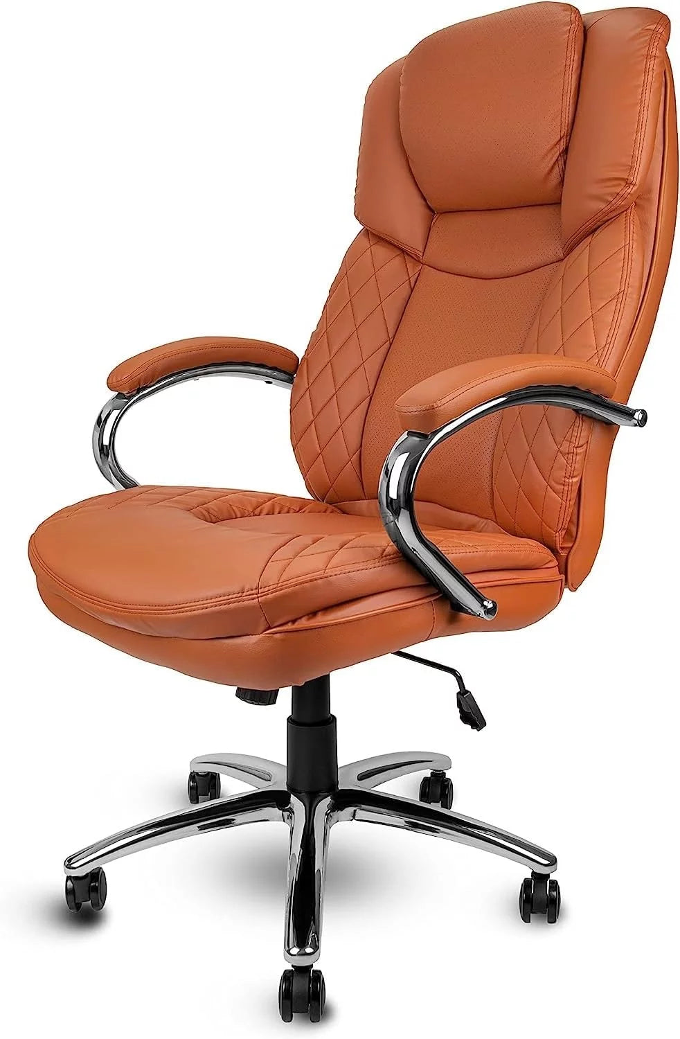 Camel Brown Big and Tall Executive Office Chair 400lbs Capacity PU Leather B796