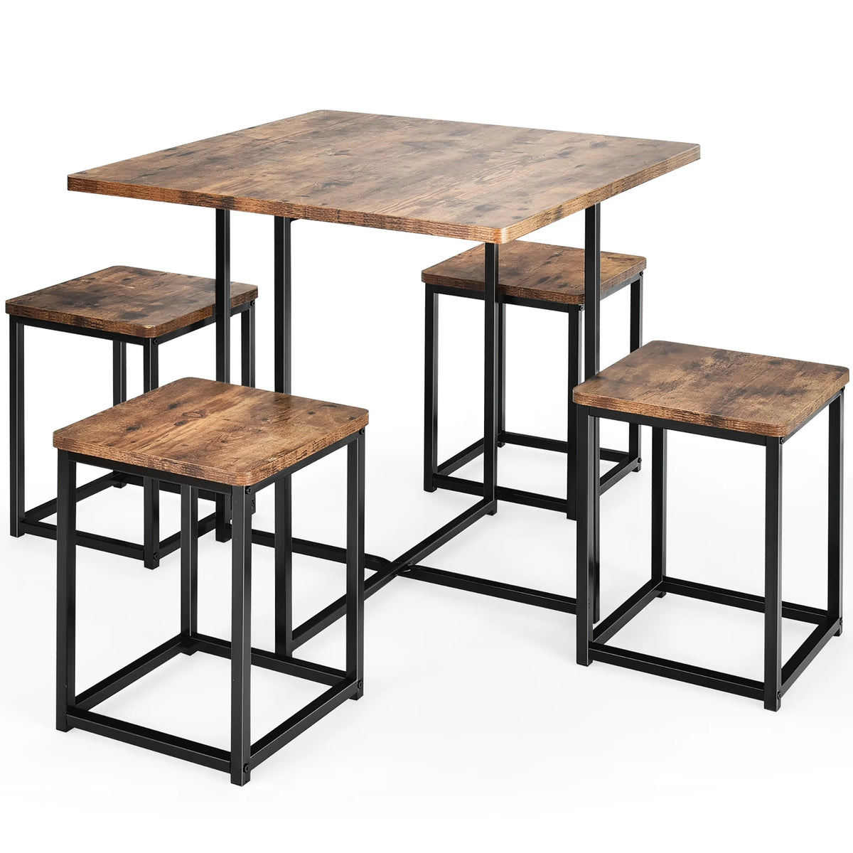 5 Pc Dining Table and 4 Stools Metal Frame Y48218