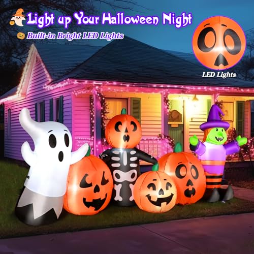 8 FT Halloween Inflatable Spider with LED E4190