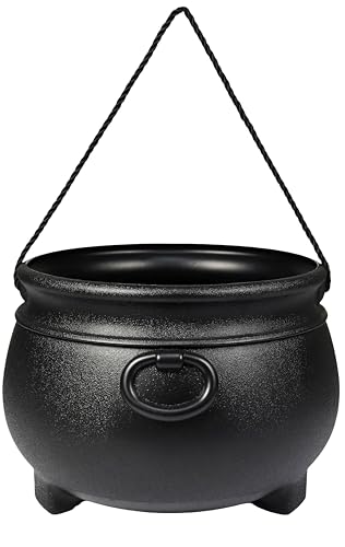 12" Black Plastic Cauldron B93202