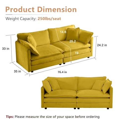 2 Piece Chenille Sofa Set with 9 Pillow Y285