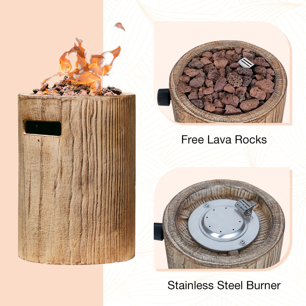 Tabletop Propane Fire Pit 10inch Portable Concrete Gas Fire Bowl D561623