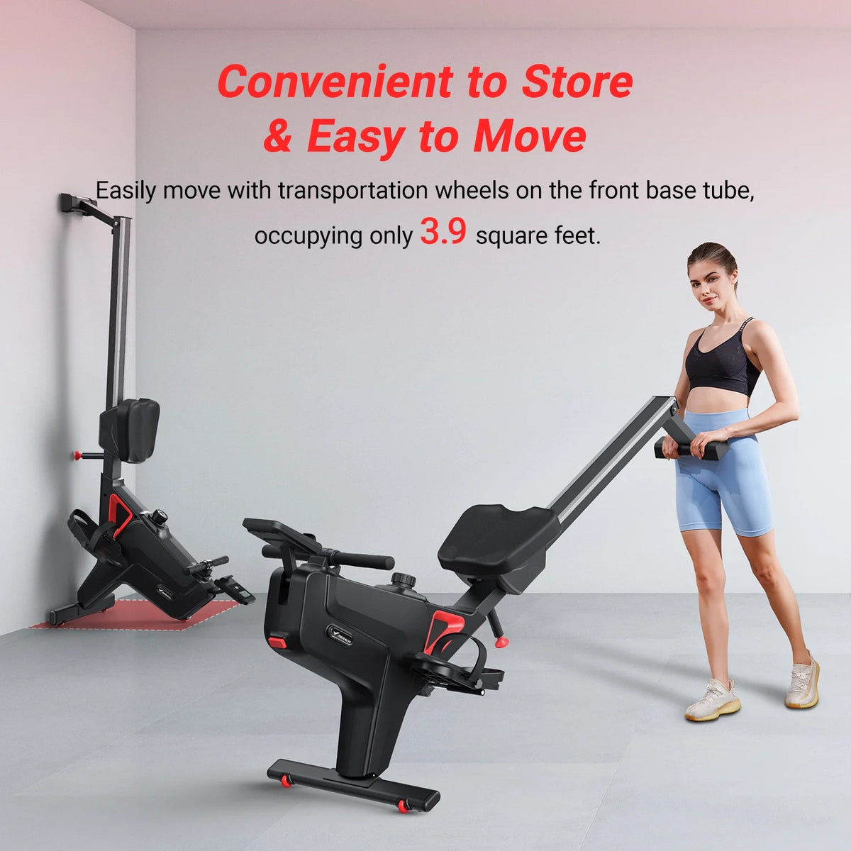 Magnetic Rowing Machine Quiet 16 Levels of Resistance Bluetooth Black Rower D46395