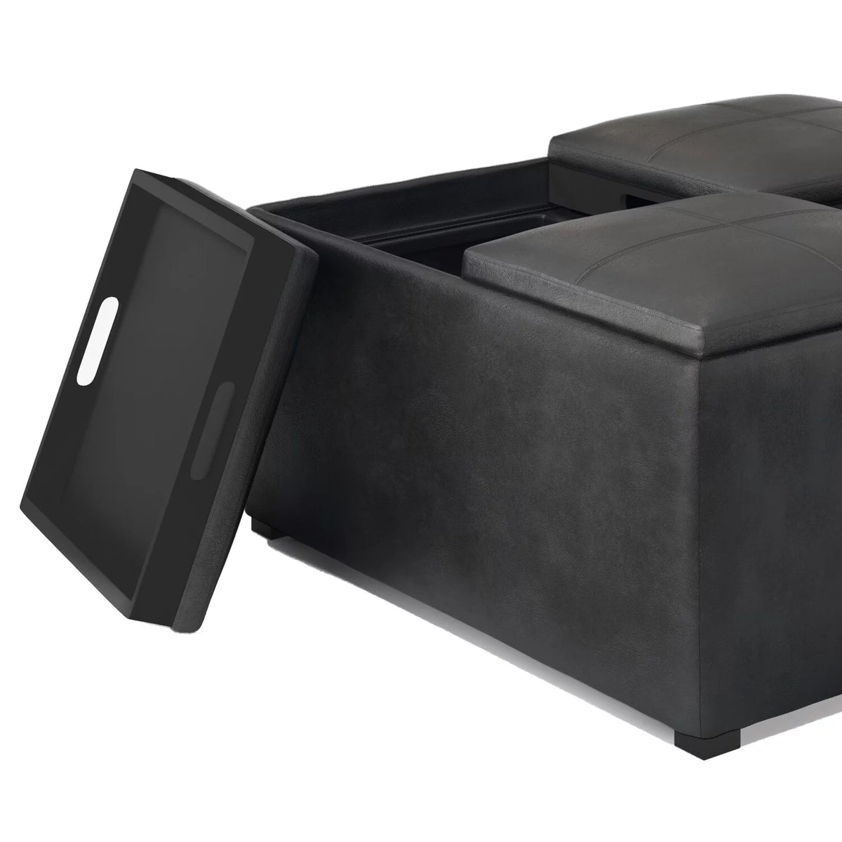 35 inch Square Storage Ottoman Faux Leather G554298