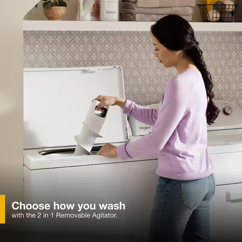 3.8 - 3.9 cu.ft. Top Load Washer in White with Removable Agitator J7435