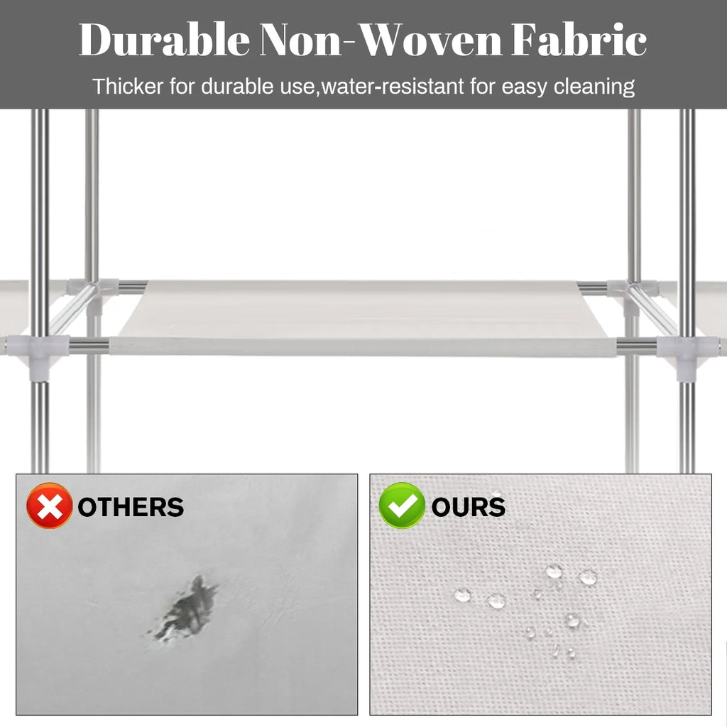 Portable Closet with Cover 50x17x67inch Gray N61959