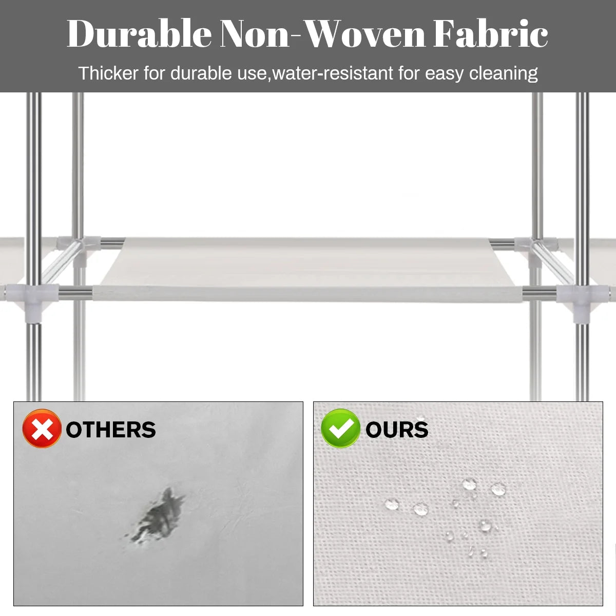 Portable Closet with Cover 50x17x67inch Gray N61959