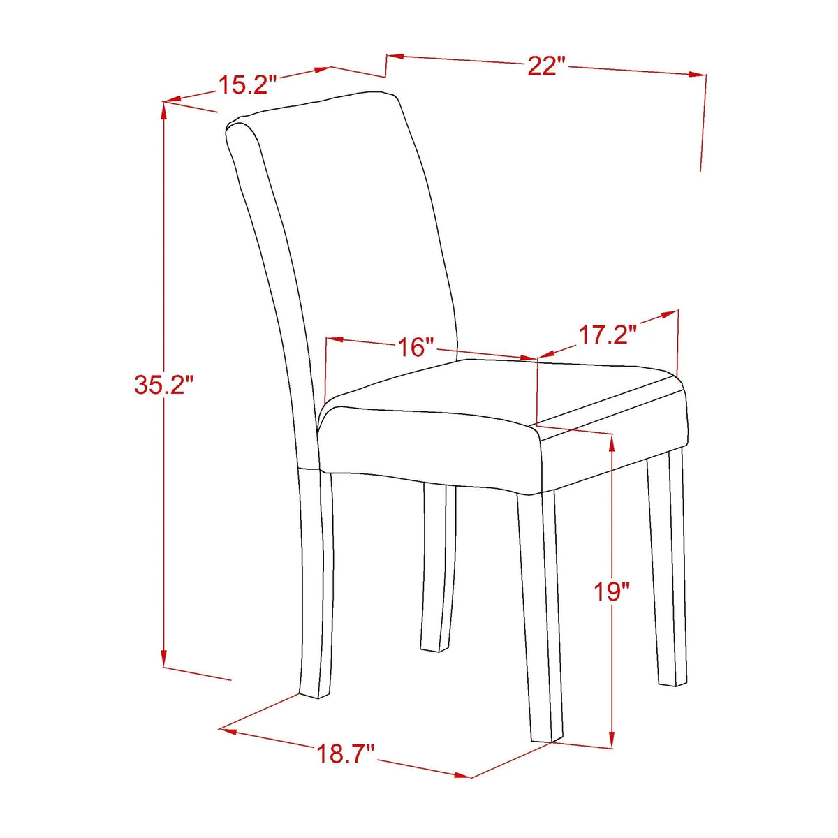5 Pc Round Table and 4 Parson Chairs C44873