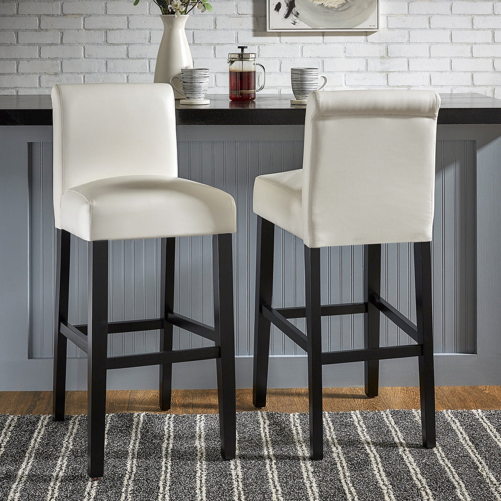 White Set of 2 Bar Stool E7929
