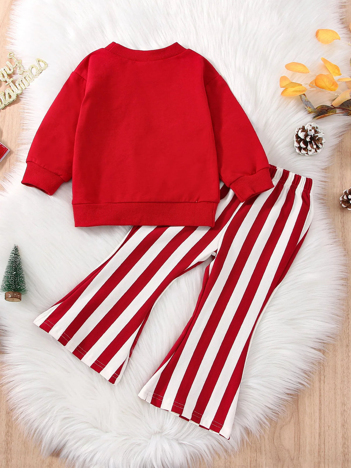 Long Sleeve Round Neck Christmas Shirt and Trousers M4913