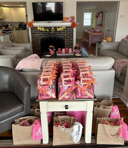8 Pcs Burlap Tote Bags with Ribbon Z4812