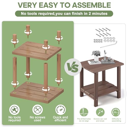 2-Tier Small Outdoor Side Table Y38214