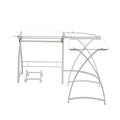 L Shape Computer Desk with CPU Holder and Casters, White D1315