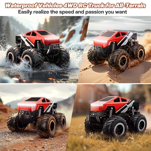 4WD Amphibious RC Off-Road Pick-up Truck 1:16 Scale Red T802