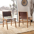 Woven Leather Dining Chair Set of 2 J238