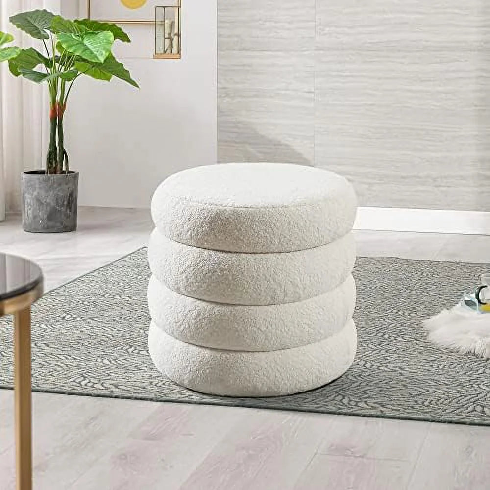 Round Fuzzy Ottoman H9086