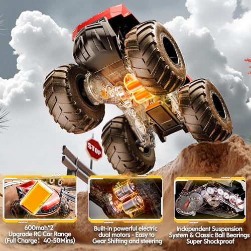 4WD Amphibious RC Off-Road Pick-up Truck 1:16 Scale Red T802