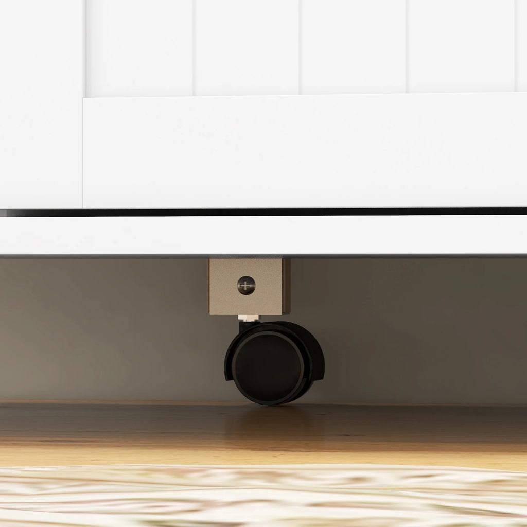White Kitchen Island on Wheels H284569