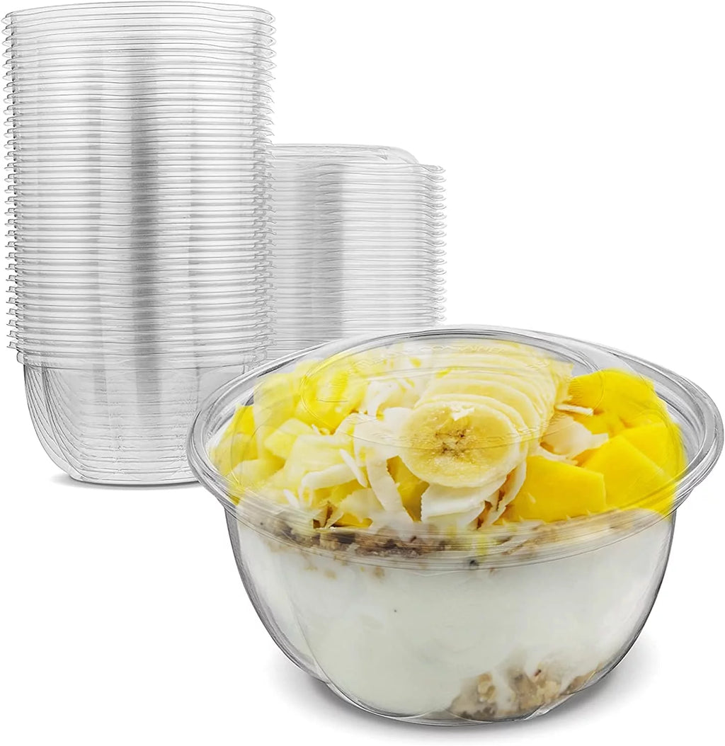 16 oz Clear Disposable PET Plastic Salad Container Pack of 30 L970787