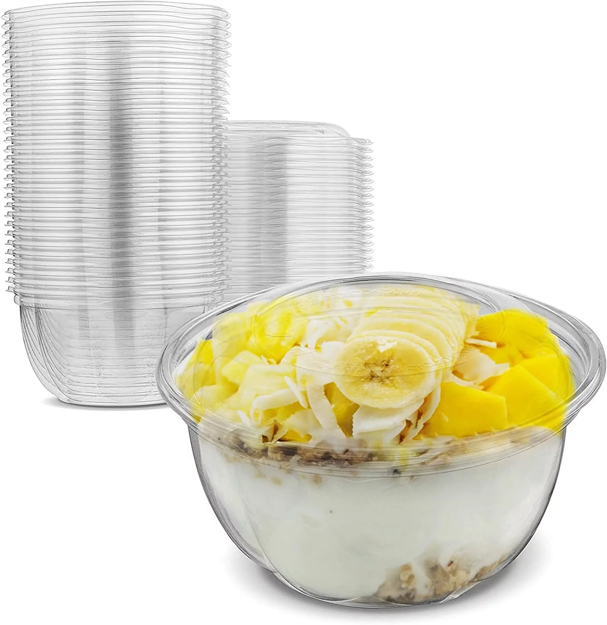 16 oz Clear Disposable PET Plastic Salad Container Pack of 30 L970787