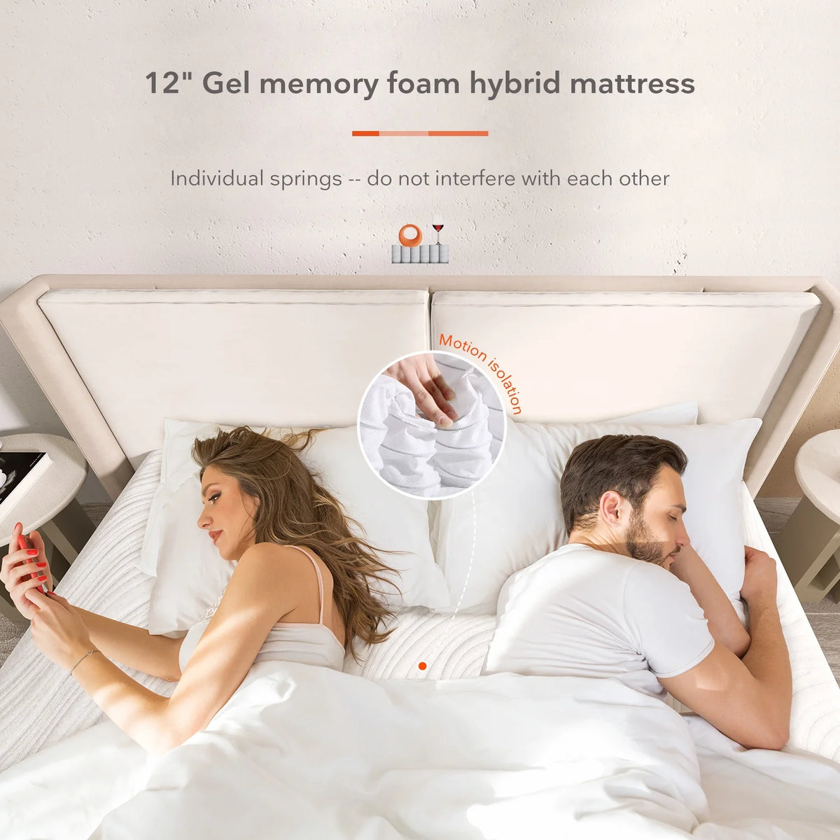 10 Inch Queen Memory Foam Pocket Spring Hybrid Mattress C26344