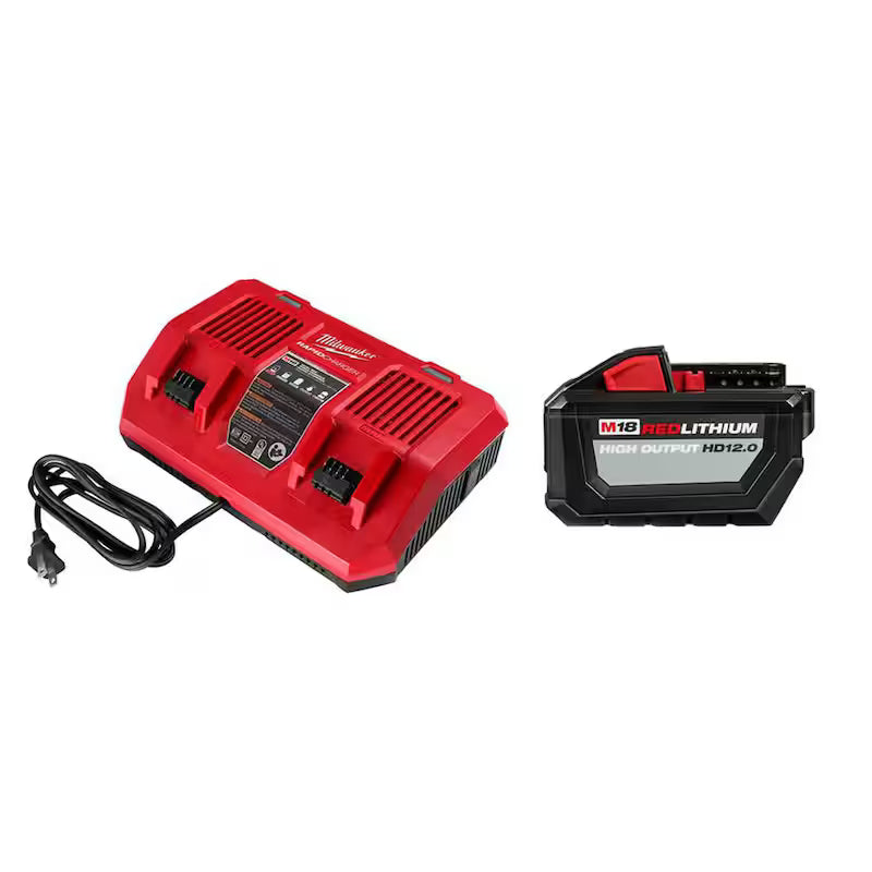 18-Volt Lithium-Ion Dual Bay Rapid Battery Charger with 12.0Ah Battery Pack Z6839