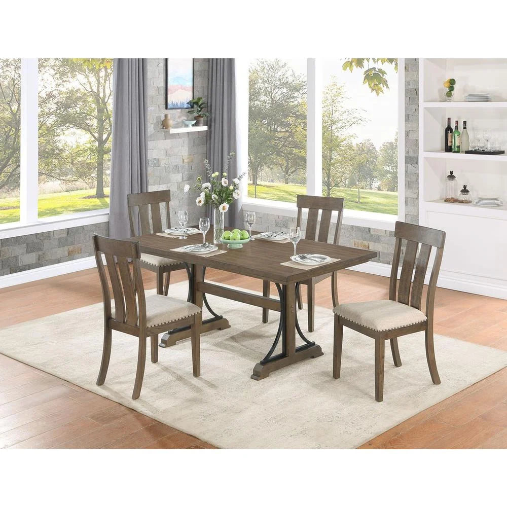 Set of 2 Beige Linen Upholstered Dining Chairs W160654