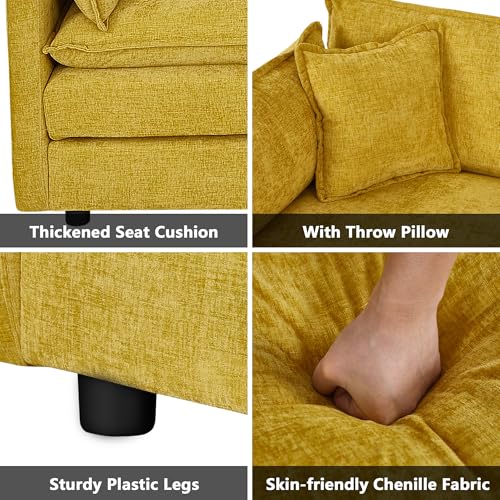 2 Piece Chenille Sofa Set with 9 Pillow Y285