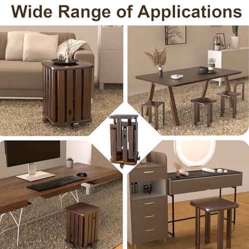 Stackable Stools Set of 4 Walnut Color U170