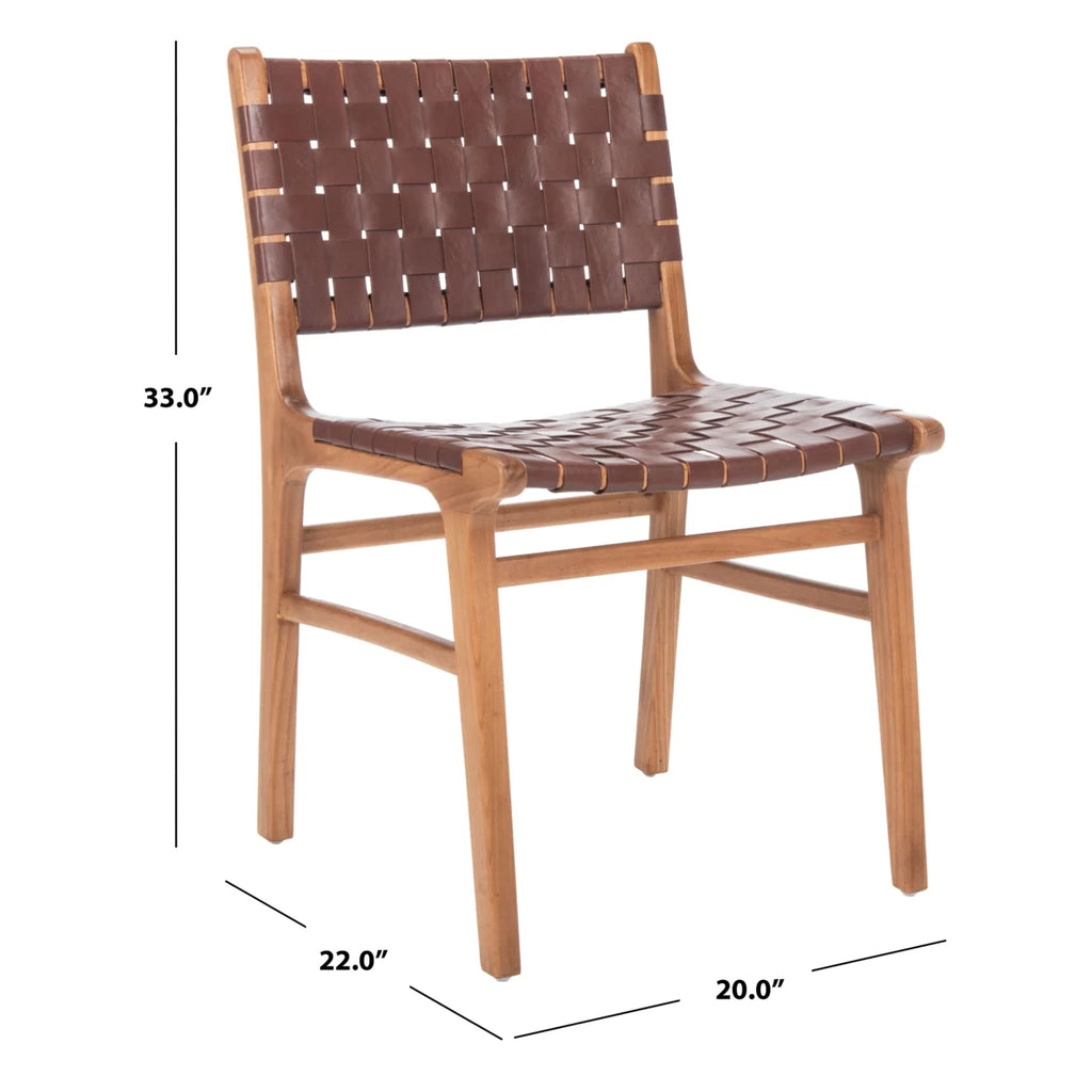 Woven Leather Dining Chair Set of 2 J238