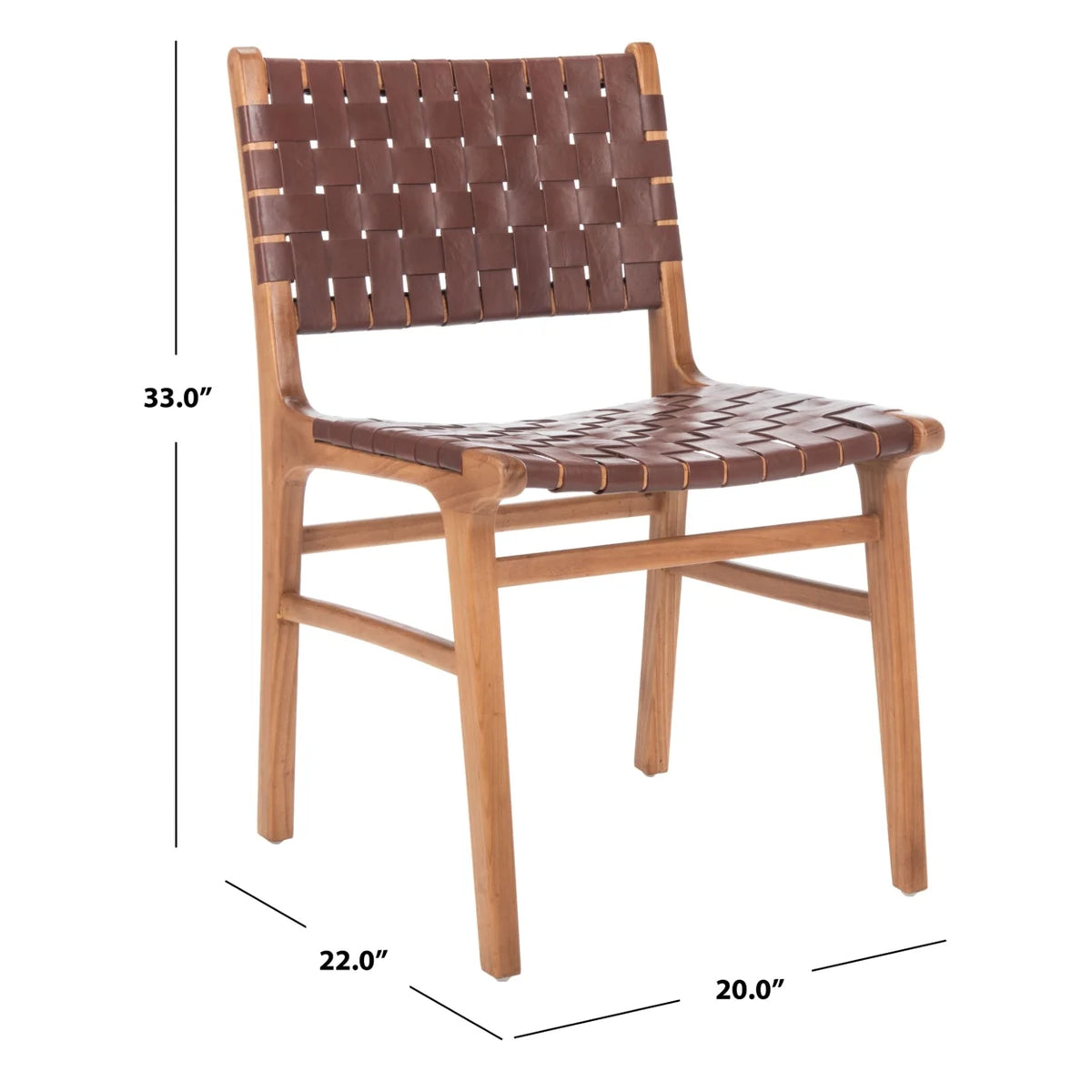 Woven Leather Dining Chair Set of 2 J238