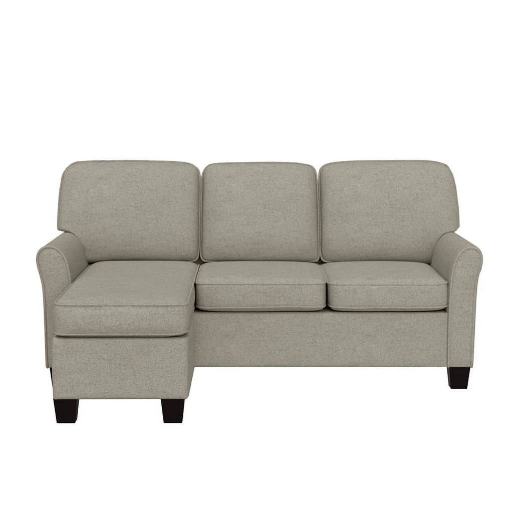Reversible Sectional Chaise Greige Brown Fabric Q53179