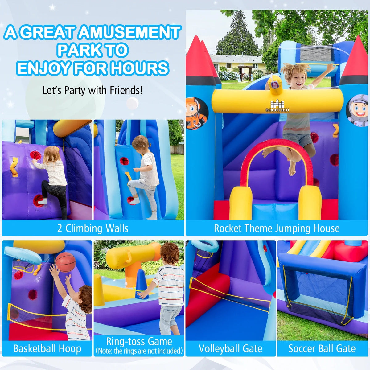 Inflatable Water Slide Park with 2 Slides Splash Pool G506081
