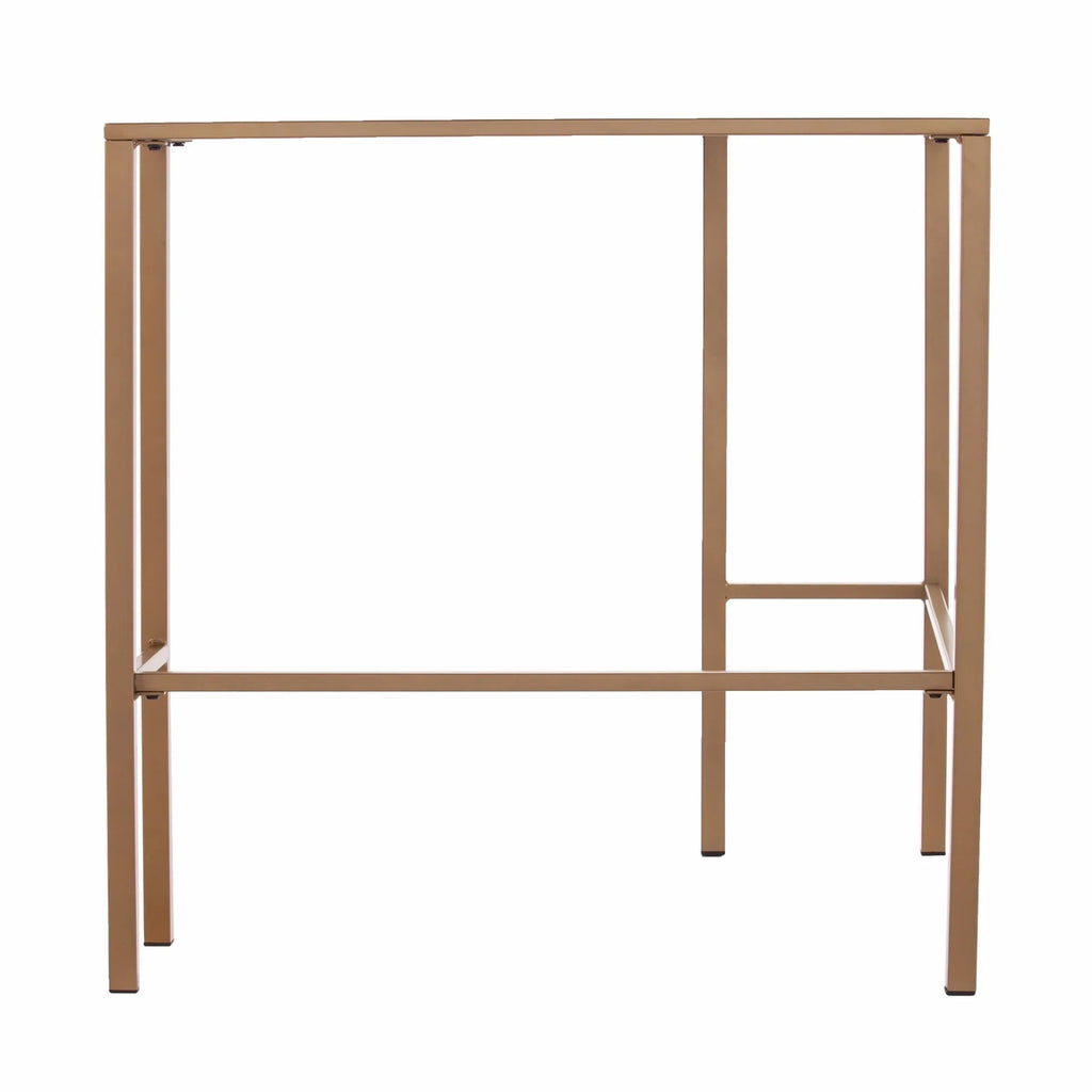 Soft Gold Metal & Glass Corner Desk D44554