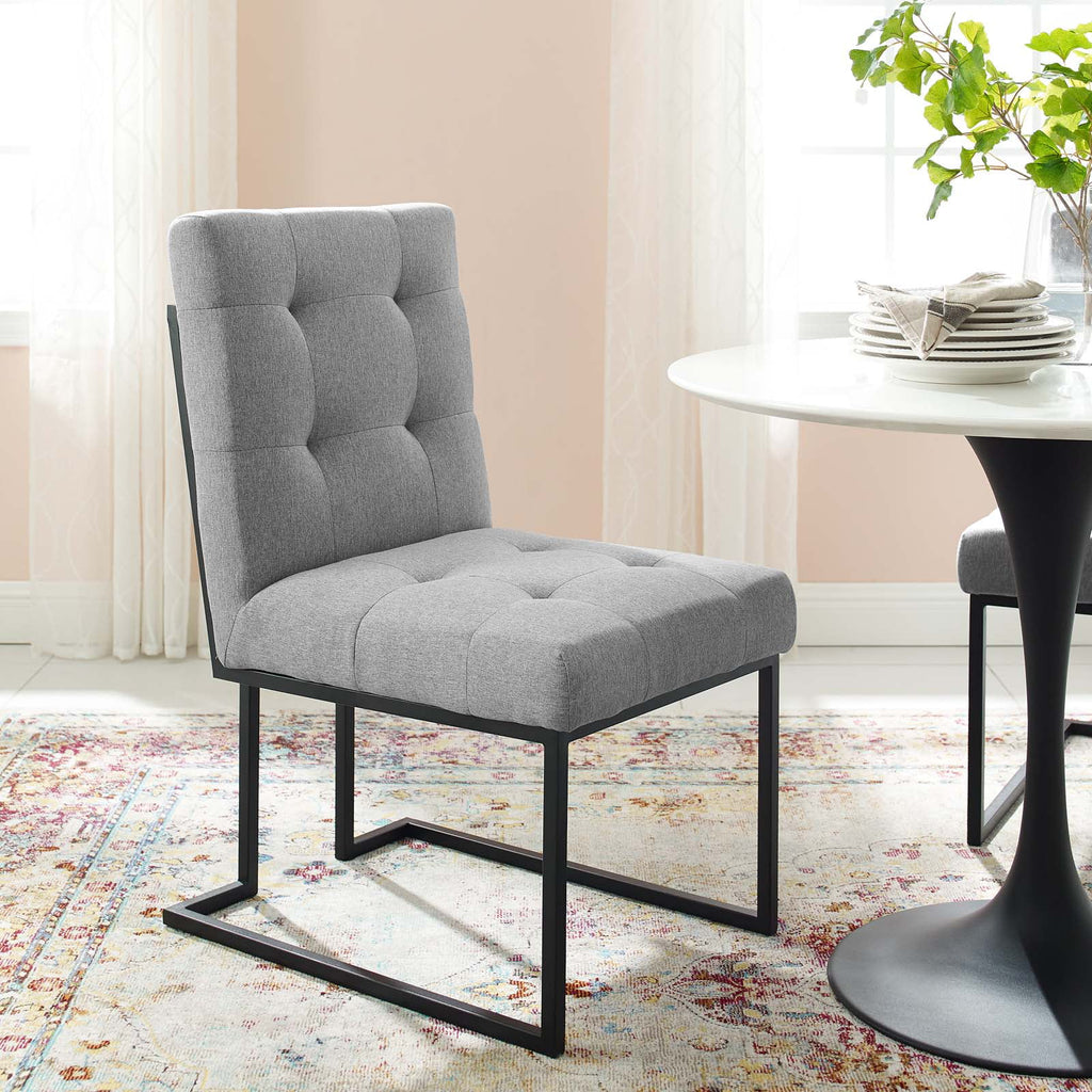 Black Grey Fabric Metal Dining Chair I50383