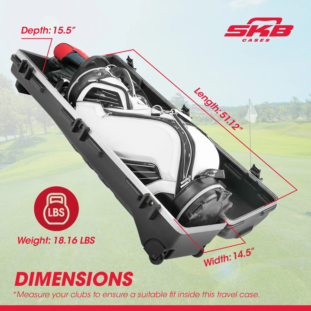 Wheeled Hard Plastic Golf Travel Case P18191