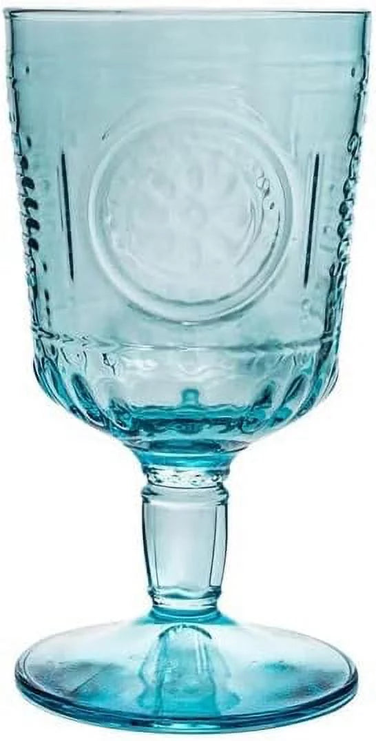 Light Blue Set Of 6 Stemware Glasses Z45390
