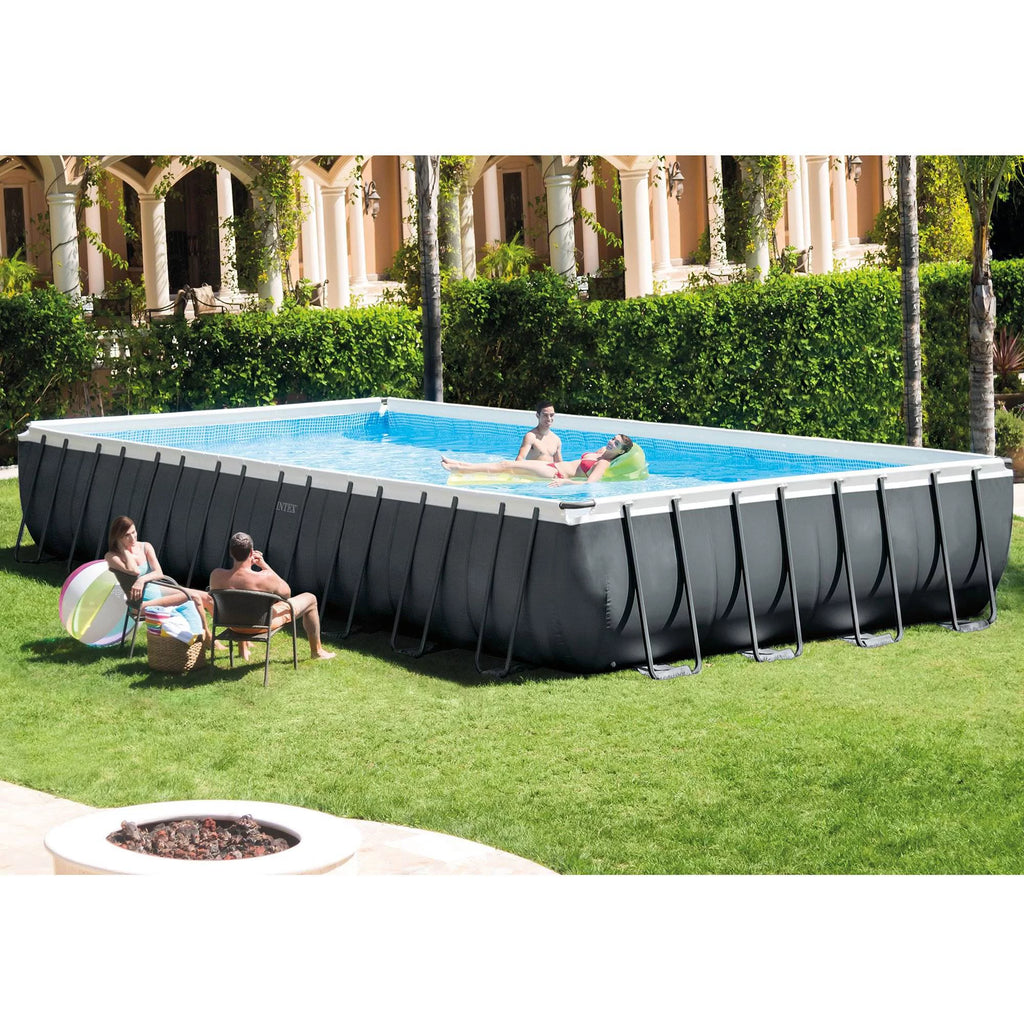 24ft x 12ft x 52in Rectangular Pool, Floats (2 Pack) & Cooler Y624