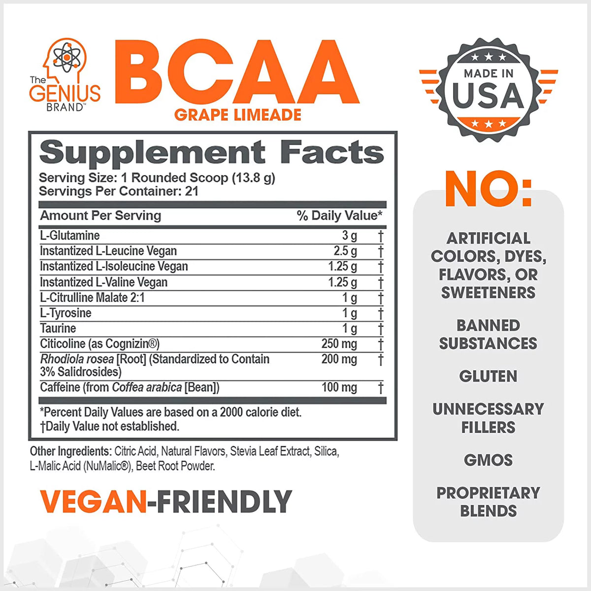 BCAA Powder Grape Limeade Vegan T71735