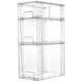 3 Pack Clear Stackable Plastic Storage Drawers D52104
