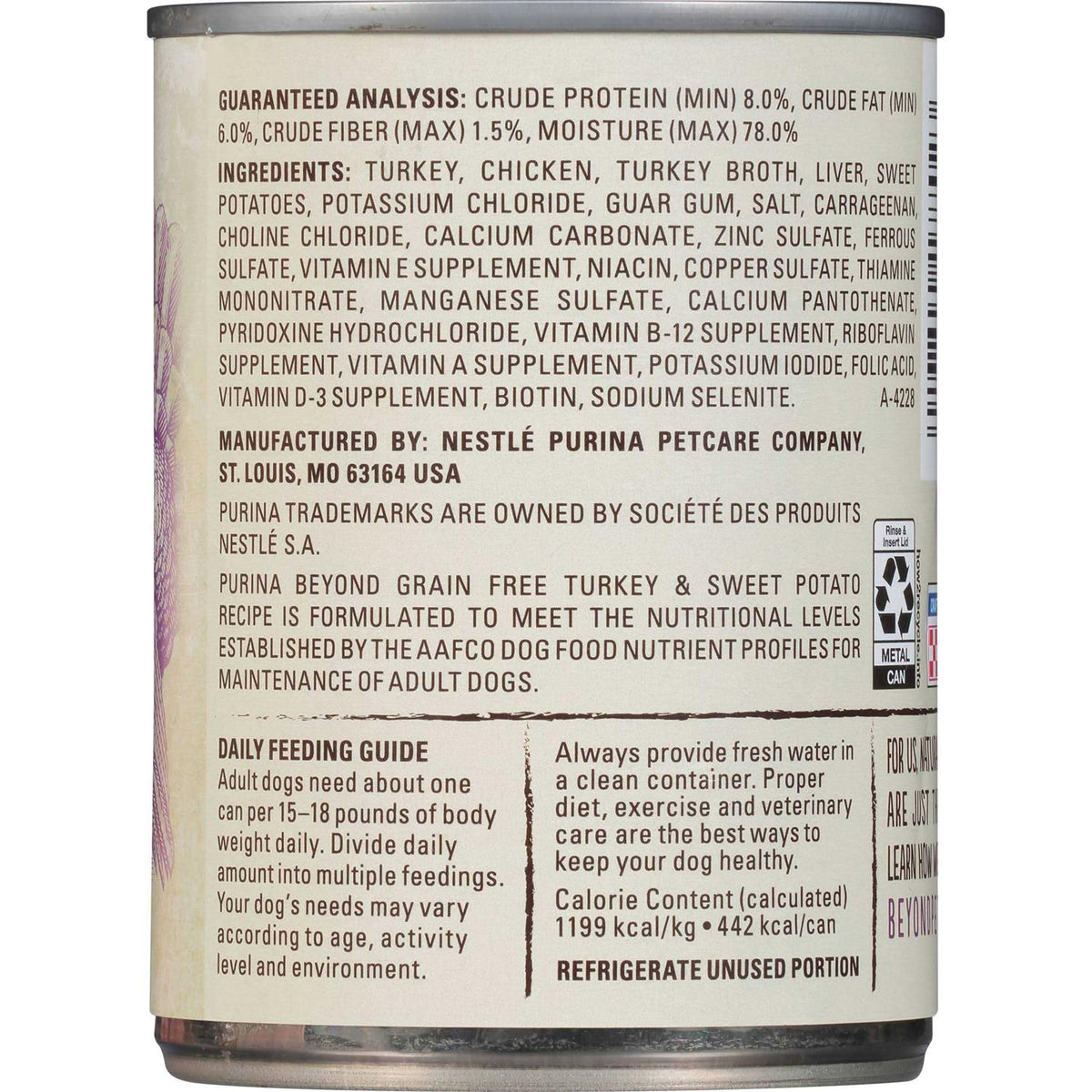Grain Free Turkey & Sweet Potato Wet Dog Food S968843