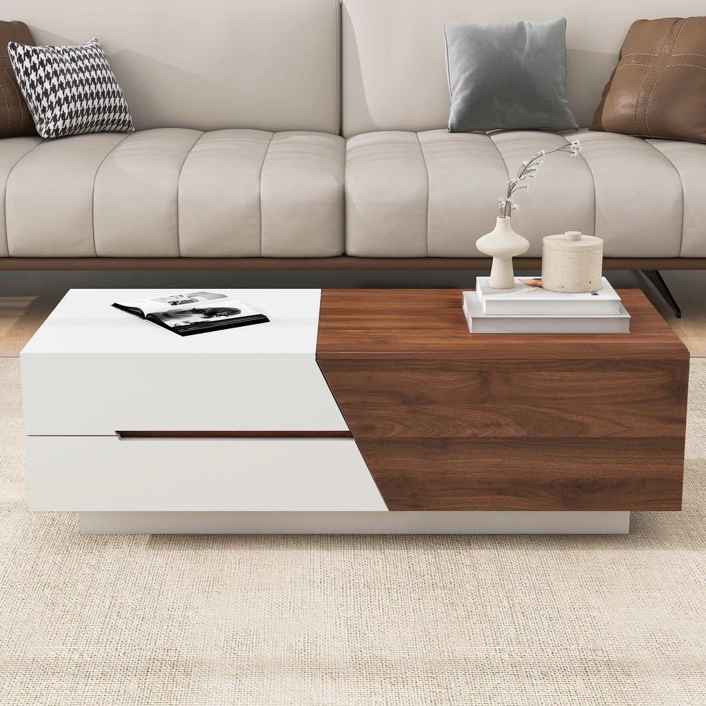 Extendable Coffee Table with Sliding Top and Storage Drawers A59539
