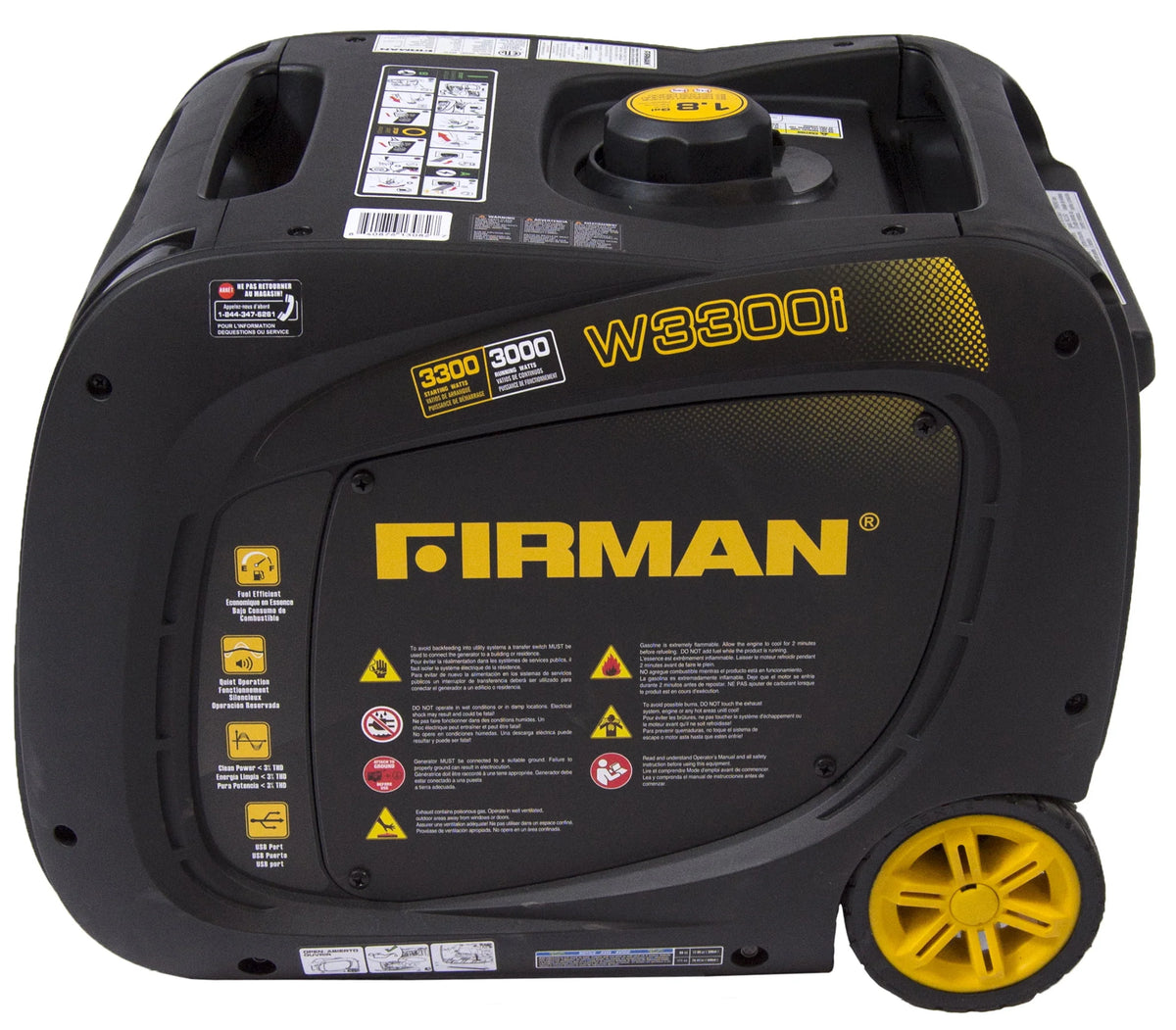 3300/3000 Watt Gas Electric Start Inverter Generator with USB J65652