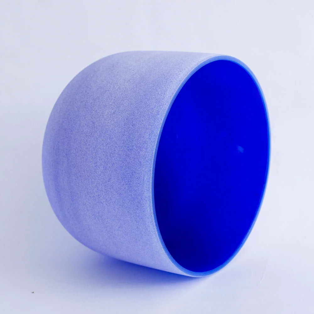 Blue Frosted G Throat Chakra Quartz Crystal Singing Bowl 10 inch F3657