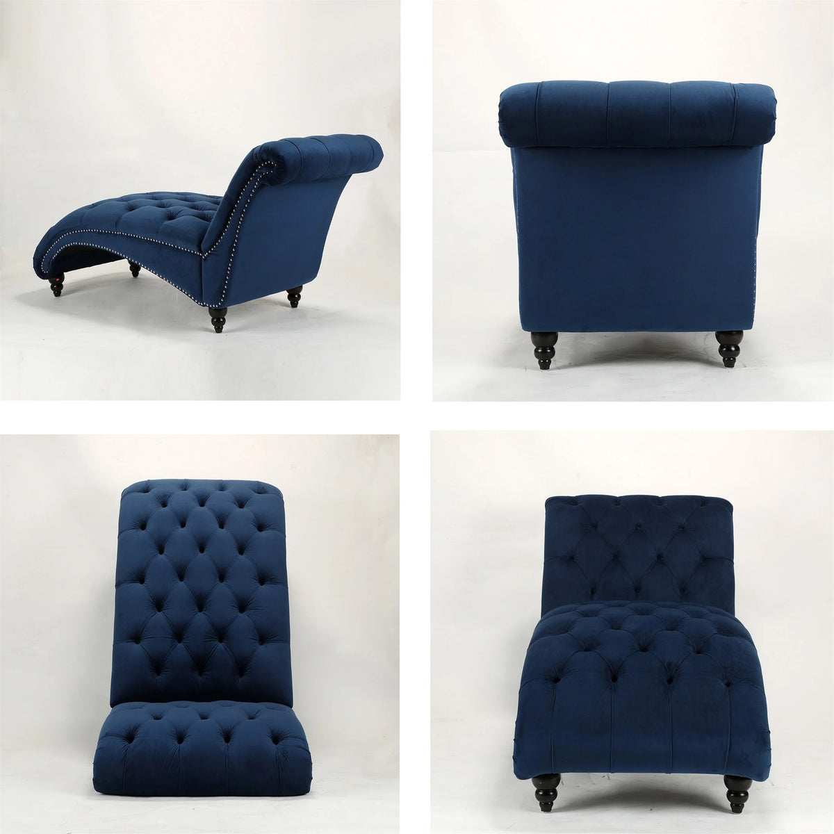 Blue Velvet Chaise Lounge D1243